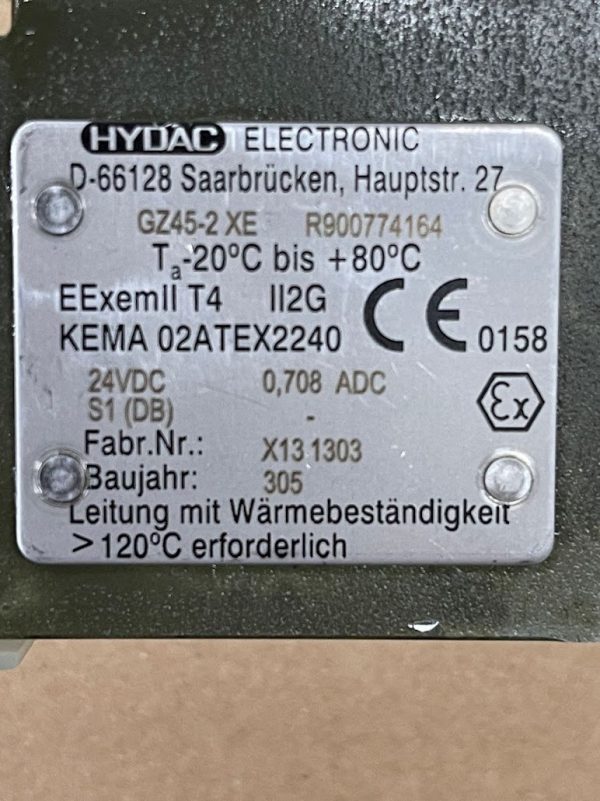 HYDAC ELECTRONIC GZ45-2XE R900774164 KEMA 02ATEX2240