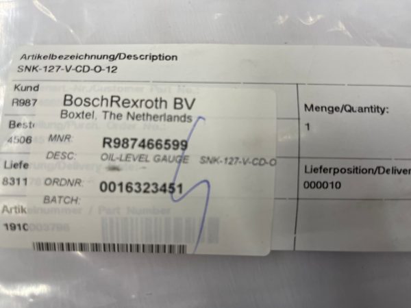 Stauff Oil level SNK-127-V-CD-O-12 R987466599 1910003798 - Afbeelding 3