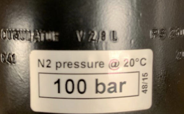 Membraam accumulator 2/8L PS 100bar FA/N2-GAS - Afbeelding 2