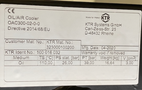 24 Volt koeler OAC300-02-0-0 323000100200 100 016 032 KTR - Afbeelding 3