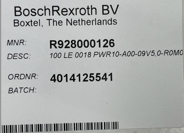 R928000126 100LE0018PWR10-A00-09V5,0R0M0