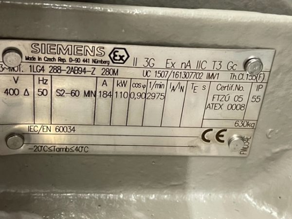 64/07001488/6120 SIEMENS MOTOR 1LG4 288-2AB94-Z 280M
